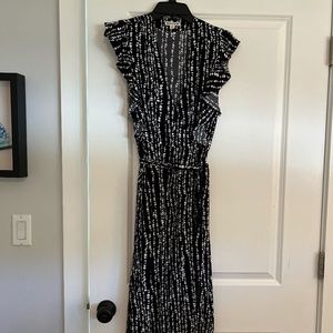 Whistles Wrap Dress Size 6 US Dark Navy and White